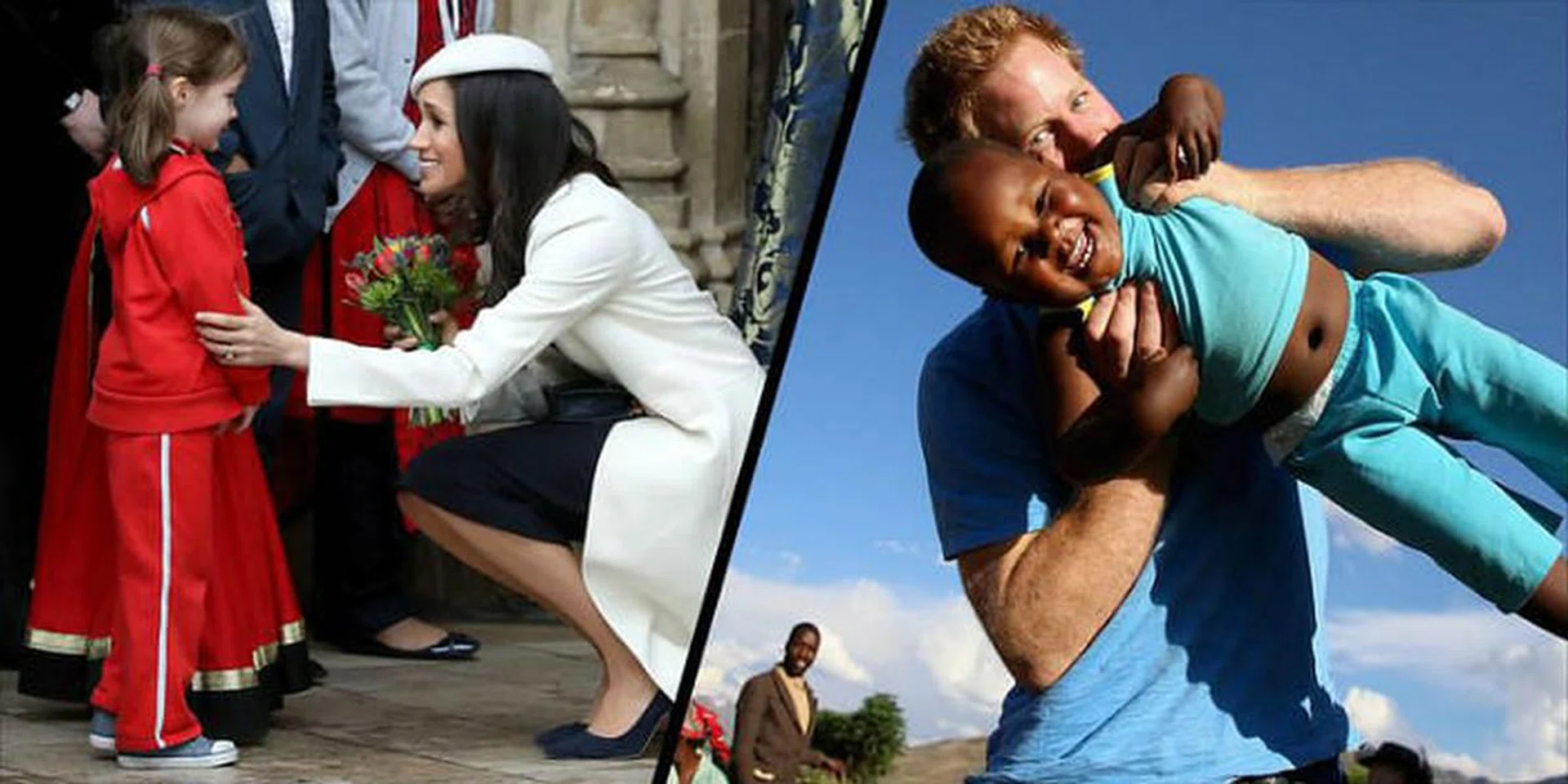 Prince Harry and Meghan Markle with kids