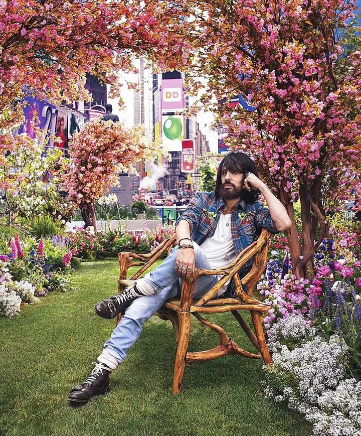 Michele in the garden. “After two years,” he says, “I was able to give Gucci a smell.” Photo: Alexi Lubomirski