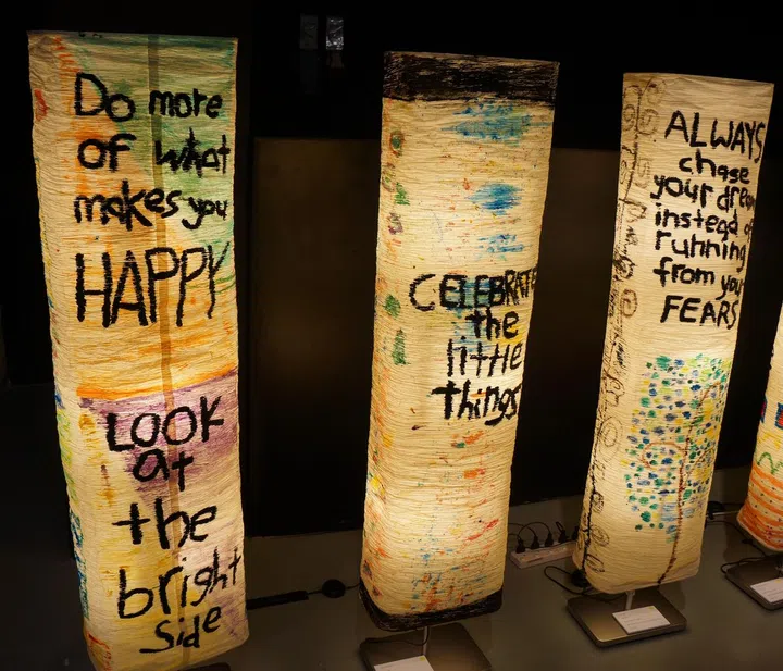Preschoolers light up their inspirations and positive outlook with creative art.