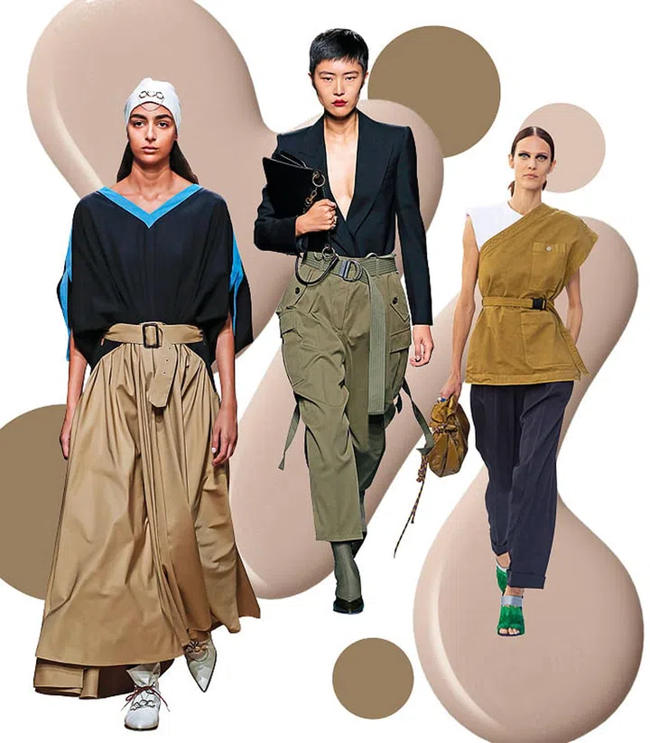 Utilitarian fashion has always been appealing because of its strict uniform cuts, hardy materials and combination of smart tailoring with practicality. This season, it’s gotten adventurous, like a tuxedo jacket tucked into a pair of high-waisted cargos at Givenchy. J W Anderson offered a maxi cargo skirt while some of the best cargo trousers were seen at Stella McCartney. Deveaux, founded by street style photographer Tommy Ton, provides great contemporary-priced options in crisp parachute cotton.