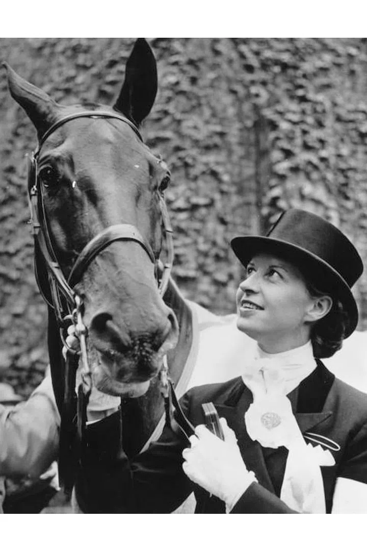 Danish equestrian Lis Hartel with her horse Jubilee at the Equestrian Olympic Games in Stockholm. Photo: Getty
