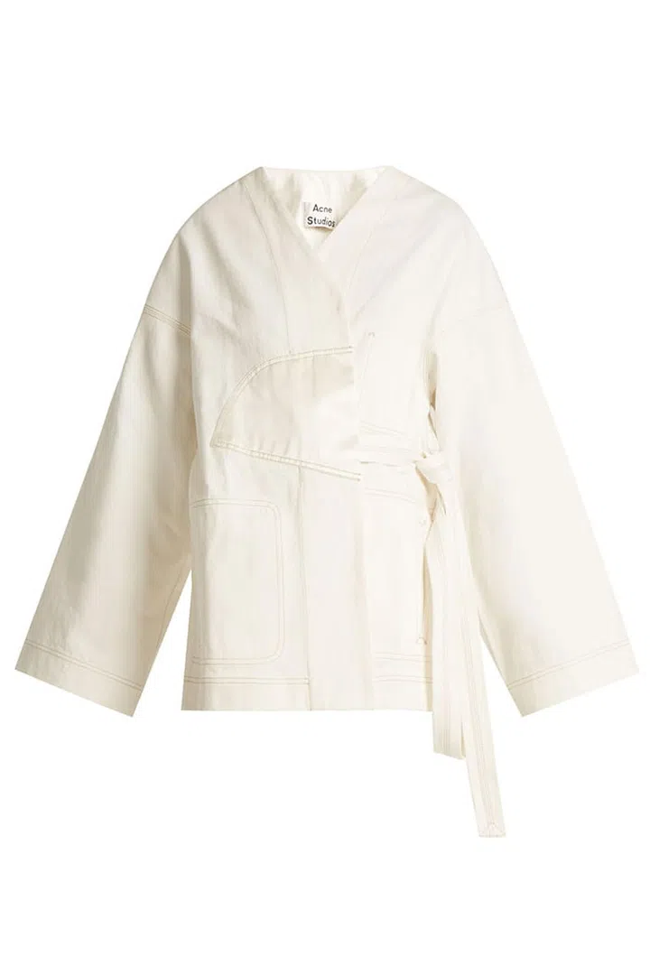 Acne's elegant take on the white denim jacket comes in the form of this cream kimono.
Denim jacket, £650, Acne at Matches Fashion