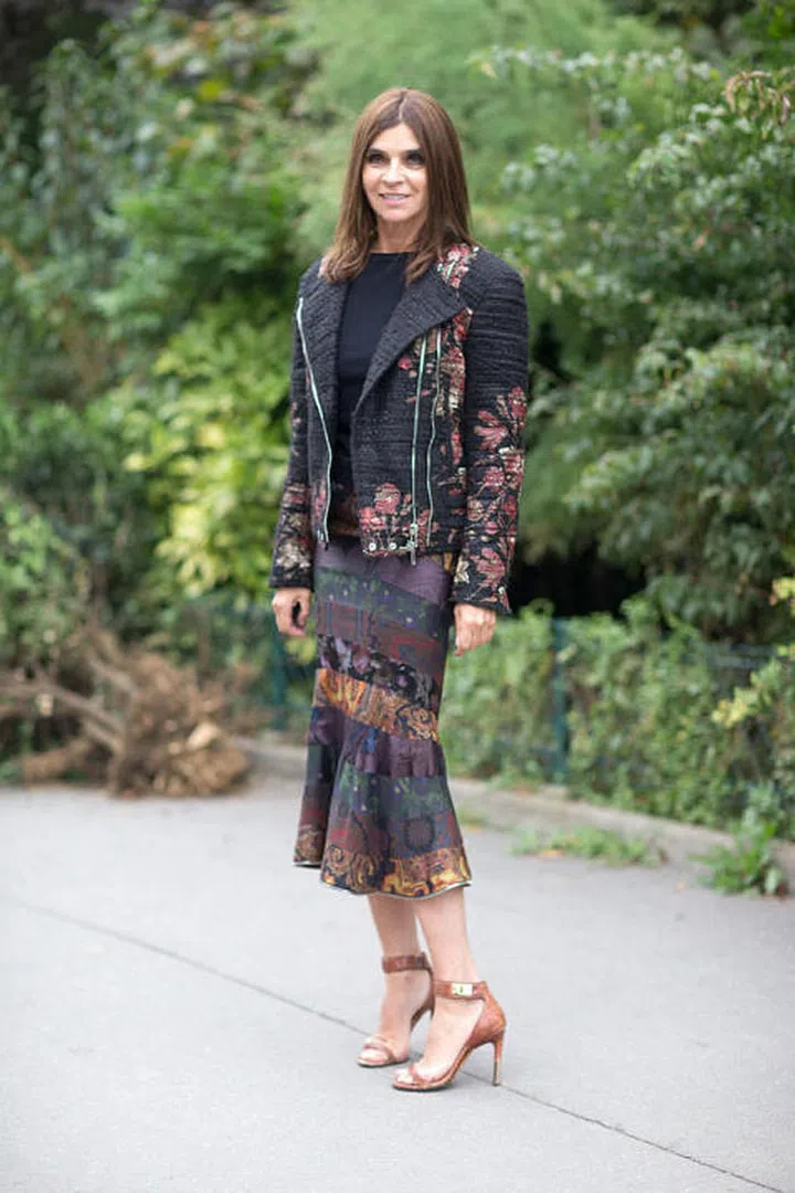 A barely-there ankle-strap sandal goes with just about anything and lengthens your legs.
Carine Roitfeld in Givenchy Sandals. Photo: Diego Zuko