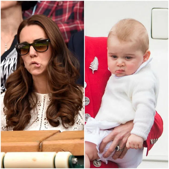 Prince George has definitely mastered his mother's slightly perturbed twist of the lips. Photo: Rex Features
