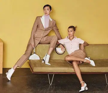 Charles and Keith Fall 2019 campaign starring Hailey Bieber and Ju Xiao Wen