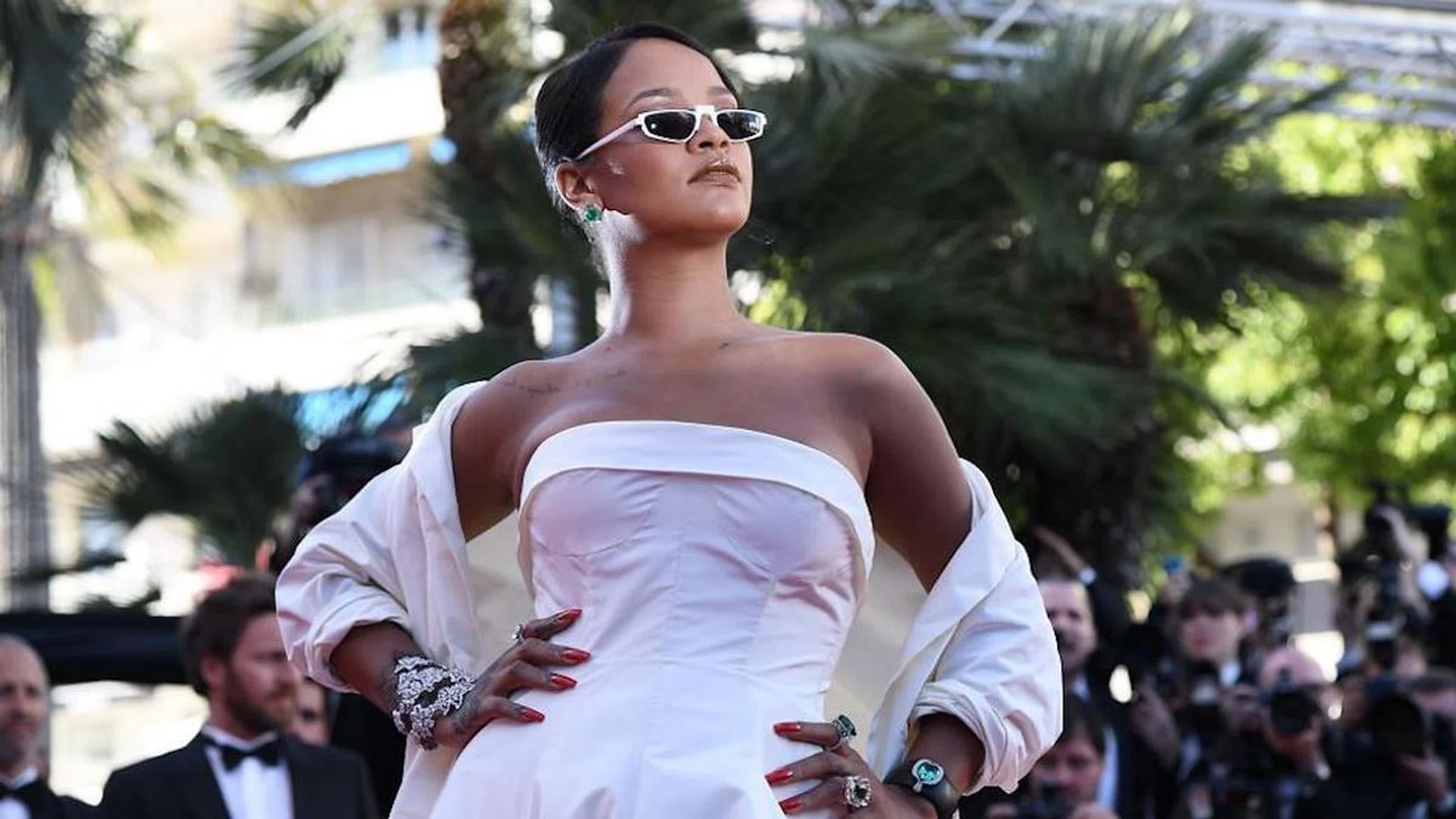 Rihanna at the 70th edition of the Cannes Film Festival. (Photo: Anne-Christine Poujoulat/Getty Images) 