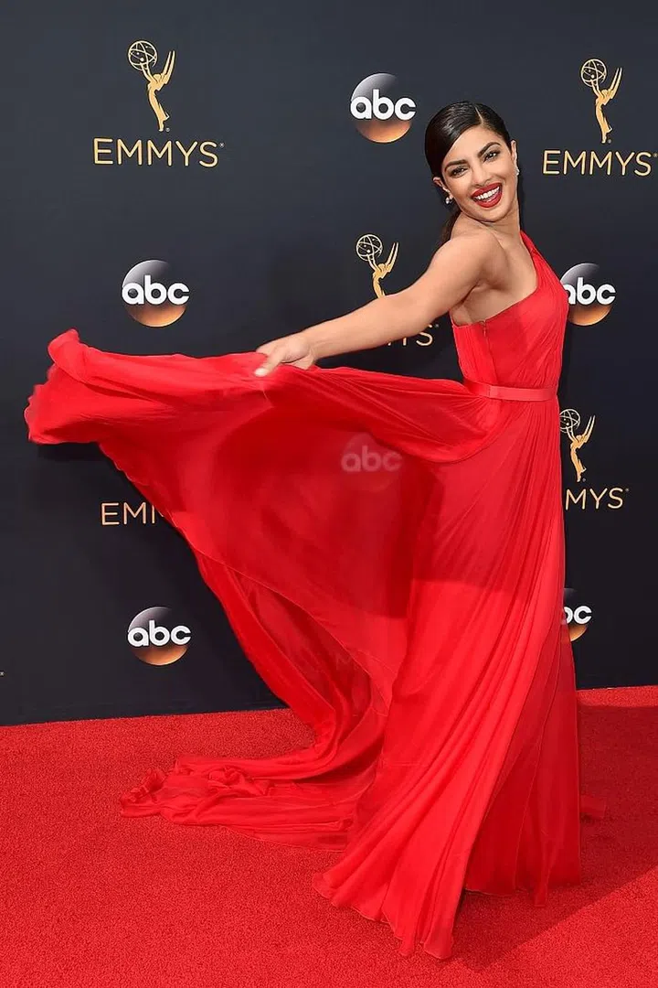 When: September 2016
Where: Emmy Awards
Wearing:  Jason Wu gown with Neil Lane jewelry and Brian Atwood shoes