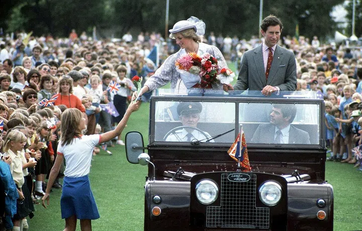 Riding in a Land Rover during the Hands Oval sportsground in Bunbury, Australia. Photo: Getty
