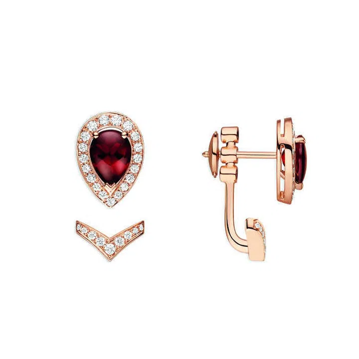 Pink gold, pyrope garnet and diamond, $5,140