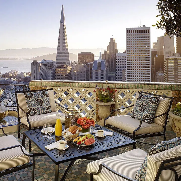 Survey most of San Francisco from the Penthouse Suite of the historic Fairmont hotel, built in 1907. If that's not enough to look at, inside you'll find artworks by David Hockney and ornate Chinese vases. You also get the 24-hour services of a personal masseuse, chef and personal trainer – and a fridge stocked with farmers'-market produce.
