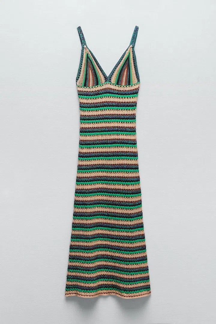 Striped Knit Dress, $69.90, Zara
