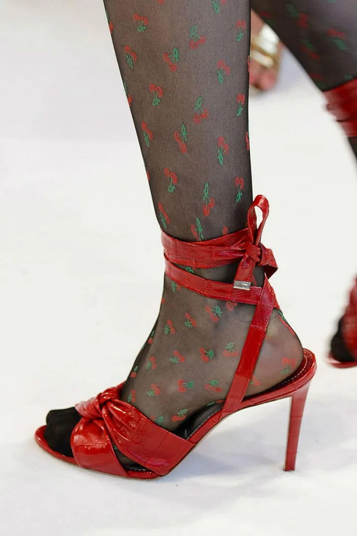 These shoes put the emphasis—and the accoutrement—on the ankle. From ruffles at Saint Laurent to buckles at Attico, wrap it up. 
Pictured: Altuzarra 