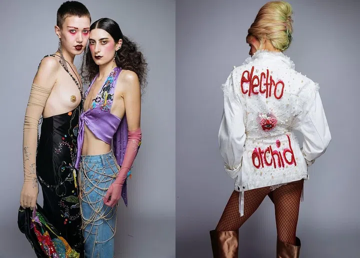 The week’s most anticipated show, (Cate Blanchett, Debbie Harry and M.I.A are fans) is one that never disappoints. This year, Romance Was Born designers Anna Plunkett and Luke Sales, sent out a fashion fantasy of disco-soaked looks, half Studio 54, half opium den dwellers; a demi-couture collection heavy in hand-finished surface detail that took weeks at a time to produce. Then there was the glitter-covered nipples one model sported and the words hand-painted onto another by Australian artist Del Kathryn Barton that doubled as another full look. “It’s most definitely a fantasy realm of a non-stop disco where unicorns exist and rainbows line the skies,” explained the duo of the show. Photo: Daniel Boud