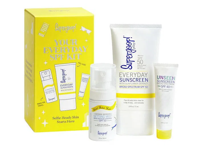 Out in the sun often? Then the gift of UV protection is both necessary and practical. Housed within this kit are travel versions of Supergoop!’s cult faves, which are perfect for stashing away in gym bags and hand bags.