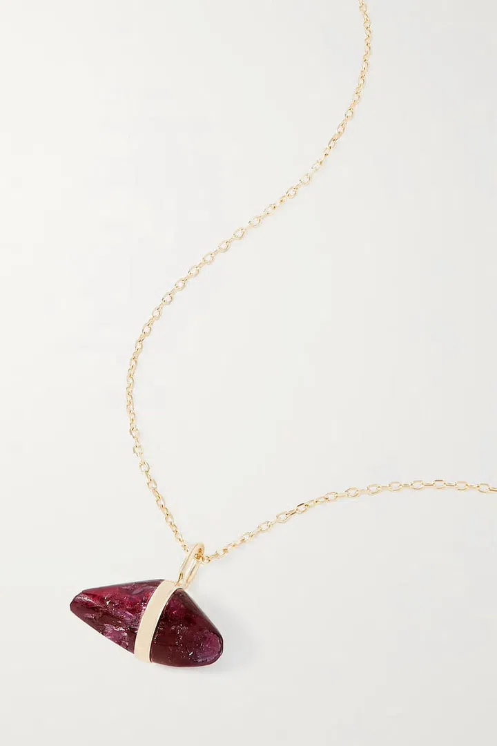 July 14-Karat Gold Ruby Necklace, $1,791, Jia Jia at Net-a-Porter