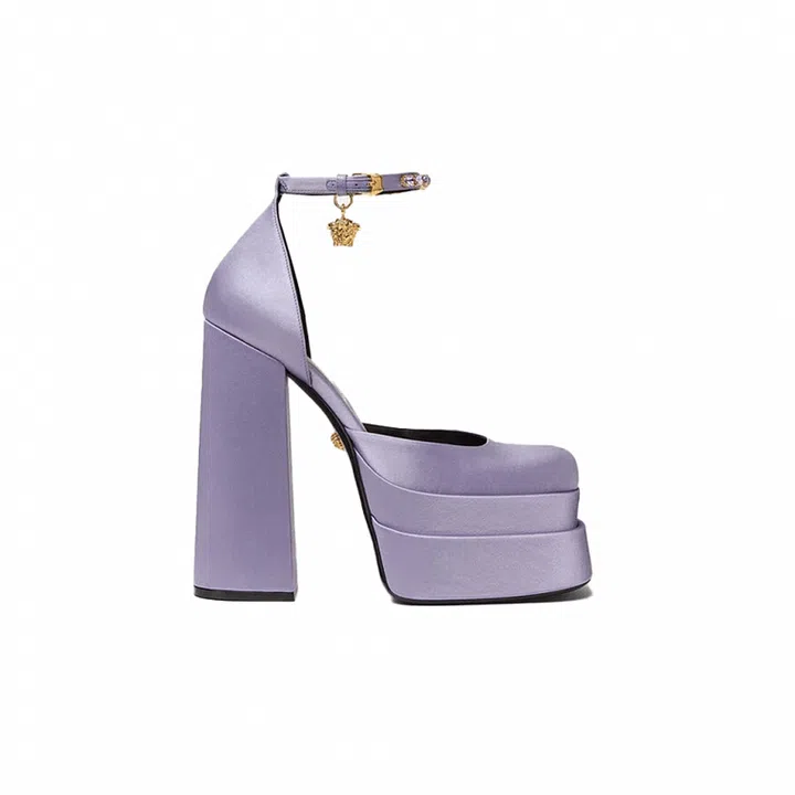 Medusa Aevitas Platform Pumps, $2,100, Versace