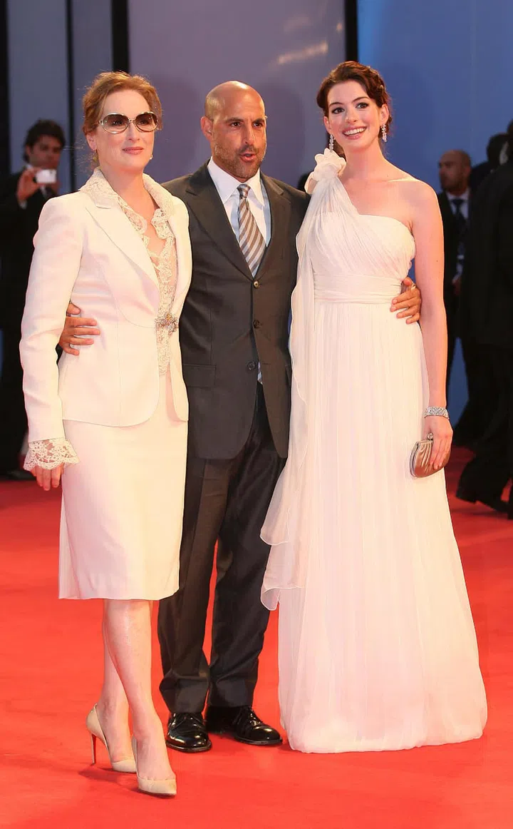 Meryl Streep, Stanley Tucci and Anne Hathaway walked the Venice Film Festival red carpet in support of The Devil Wears Prada back in 2006. Photo: Getty