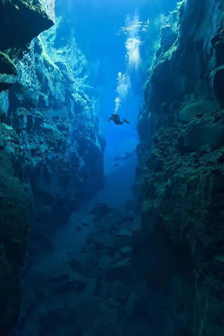 Adventurous types can go snorkeling or diving in the rift between the North American and Eurasian tectonic plates. Photo: Getty