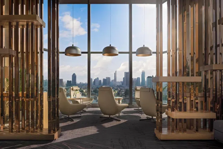 View from Avani+ Riverside Bangkok Hotel's lobby on the 11th floor. Photo: Courtesy