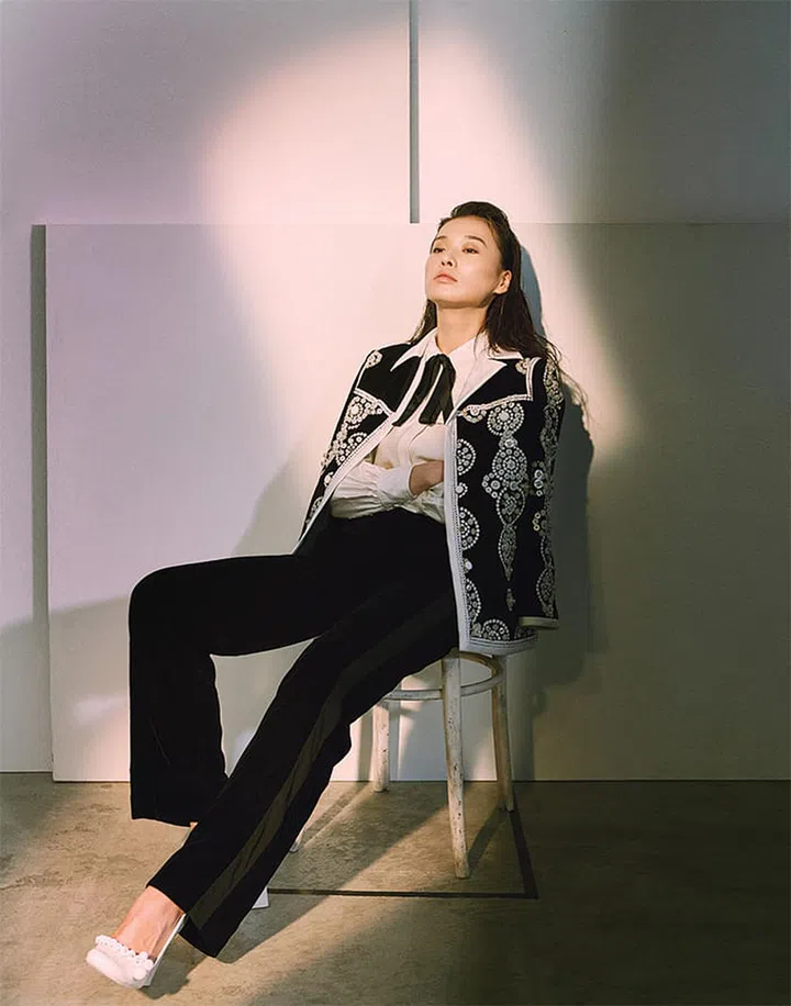 Jacket; jumpsuit; shoes