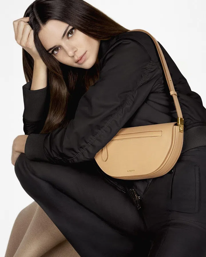 Kendall Jenner carrying the Burberry Olympia bag. Photo: Inez and Vinoodh