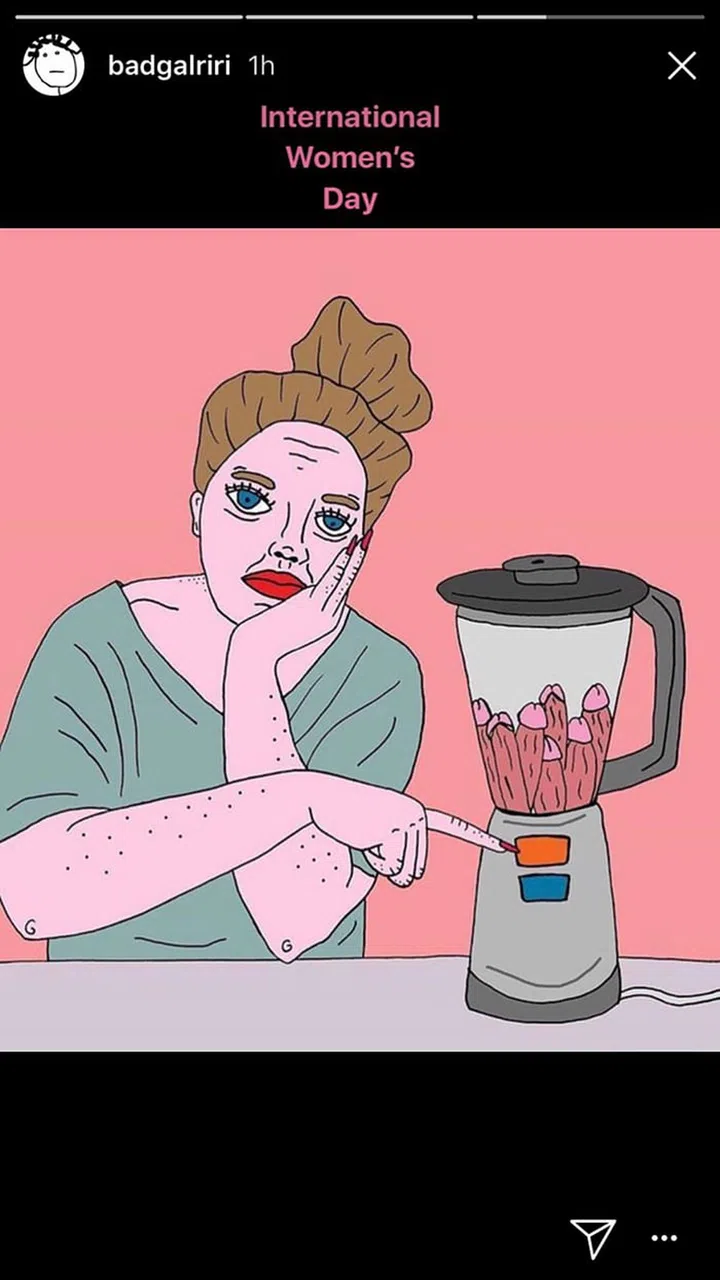 Didn't she tell you that she was a savage? BadGal RiRi posted a snarky cartoon in her Instagram story, and the illustration says it all.