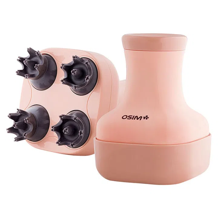 Mimicking the effects of a salon-style treat, this easy-to-use device has four multi-directional massage heads with seven nodes each that “scrub” away stress and tension from your scalp and stimulate blood circulation.

uScalp Handheld Massager, $449, Osim