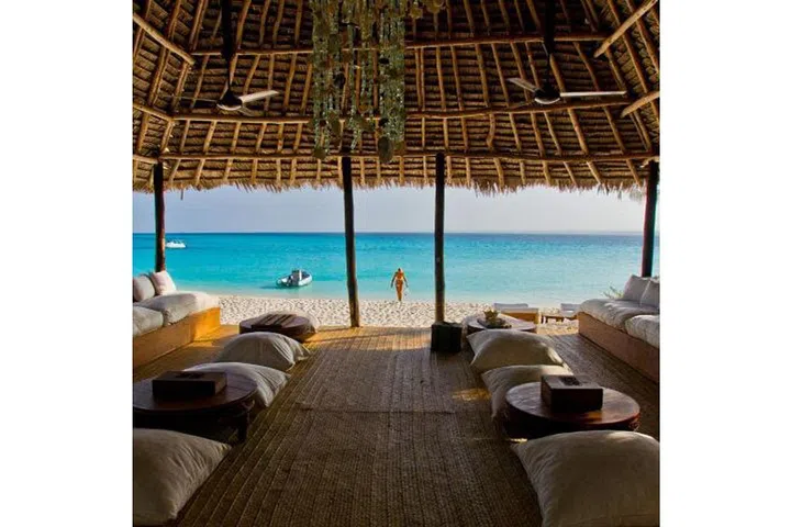 This private island lies just off the coast of Zanzibar. Snorkel with giant tortoises on the spectacular coral reef, then retreat to your far-from-shabby digs: 10 ensuite cottages on either side of a communal living space, kitted out with locally made grass mats, beach views and a backdrop of verdant forest.