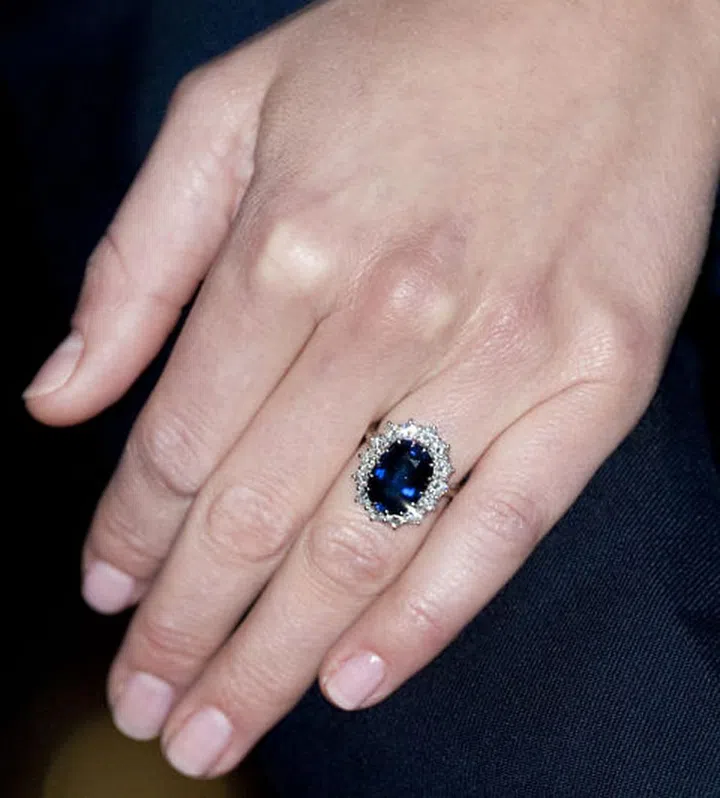 The 18-carat sapphire surrounded by diamonds that now sits on Kate Middleton's finger actually started out as Princess Diana's engagement ring. And although it originally cost just $60,000, its significance in the royal family has made it one of the most beloved jewels in history.