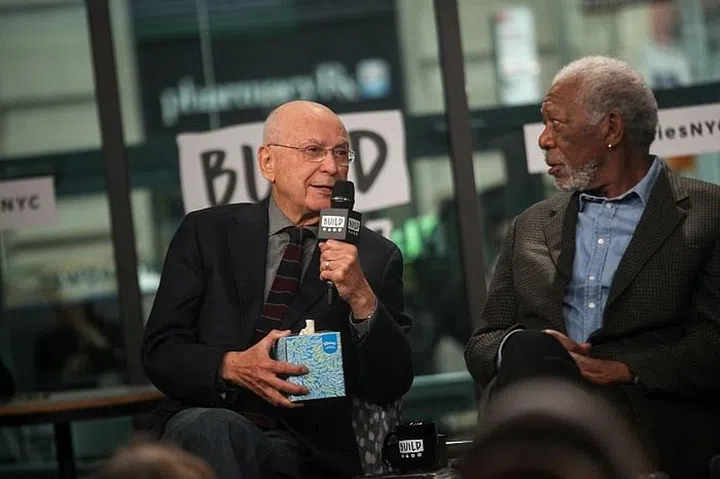Alan Arkin and Morgan Freeman, promoting the movie Going in Style. Photo: Getty