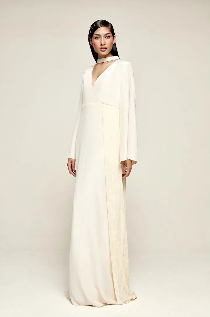 This elegant dress is one to easily slip into to bring a feminine charm to your ensemble. Photo: Society A