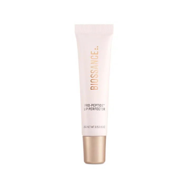 Biossance pro peptide lip balm winter ski beauty essentials
