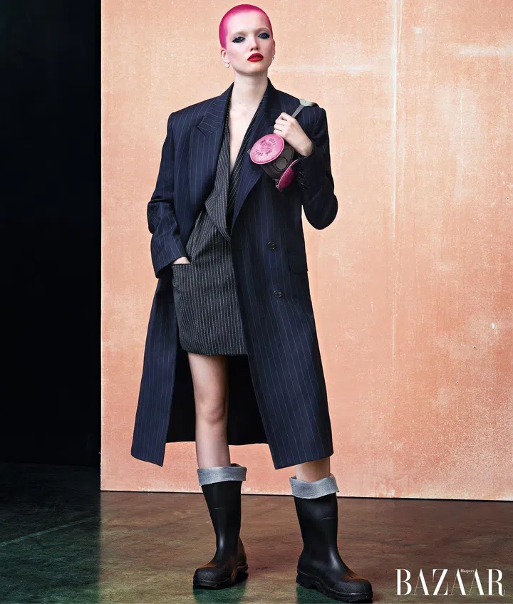 DKNY coat and blazer.