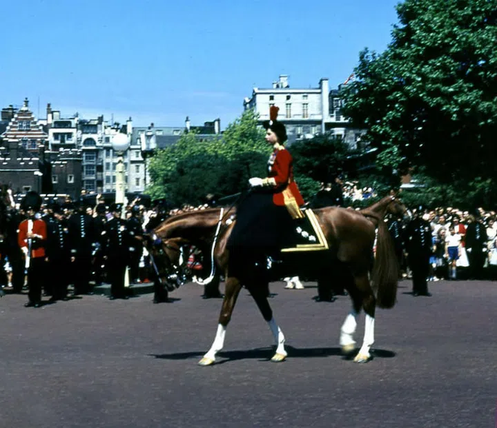 The Queen at the Trooping the Colour ceremony in London.

Photo: David Rose