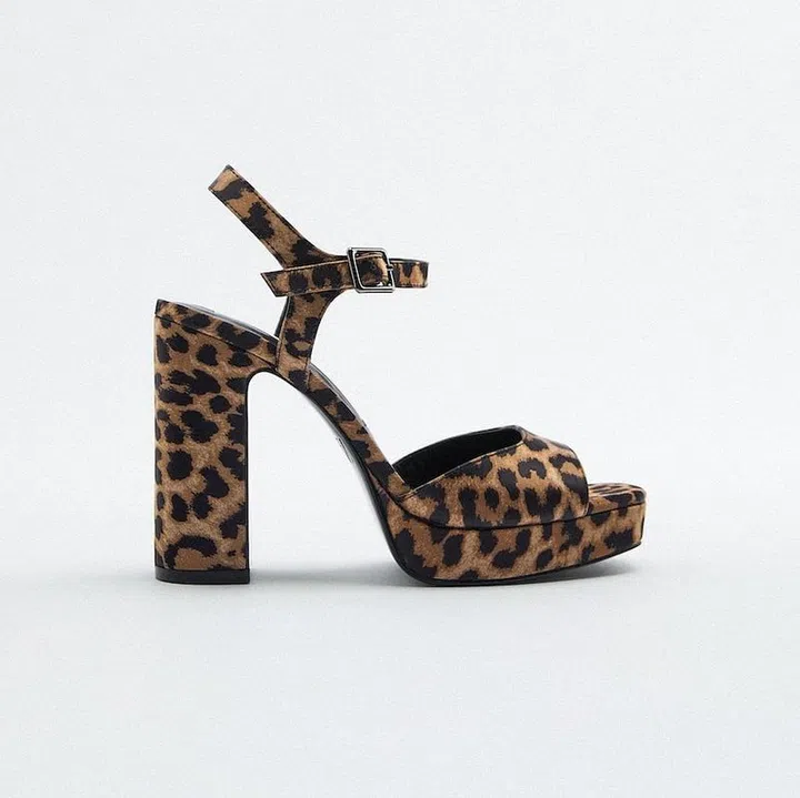 Animal Print High Heel Platform Sandals, $69.90, Zara
