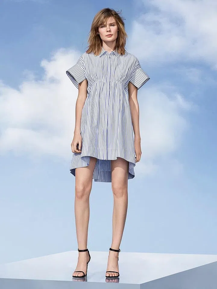 Women's Blue Striped Poplin Dress, $35. Photo: Target 