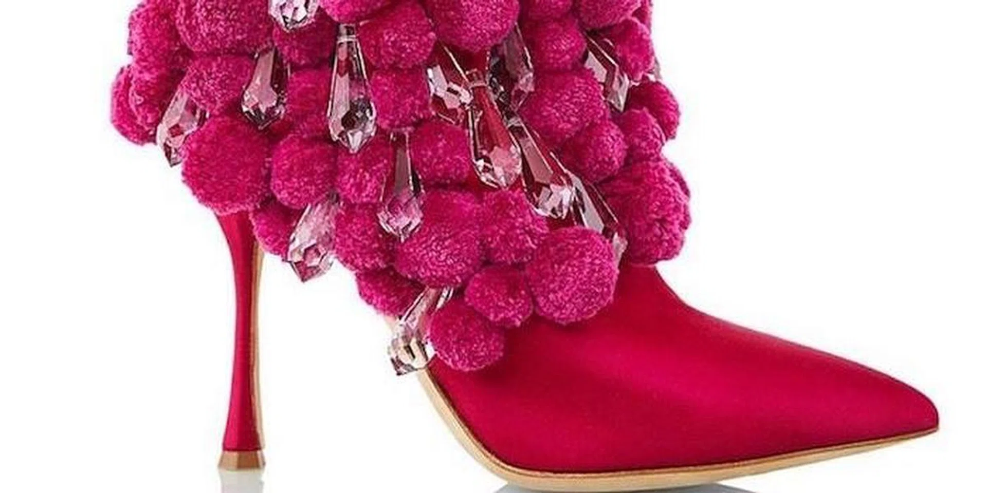 Manolo Blahnik Crystal Pom Pom Boots