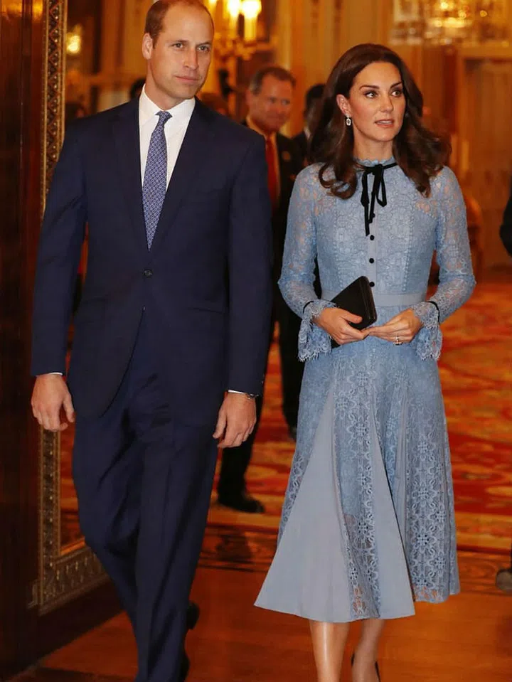 The Duke and Duchess of Cambridge make their first joint public appearance since the announcement of baby number three at a reception at Buckingham Palace to celebrate World Mental Health Day.