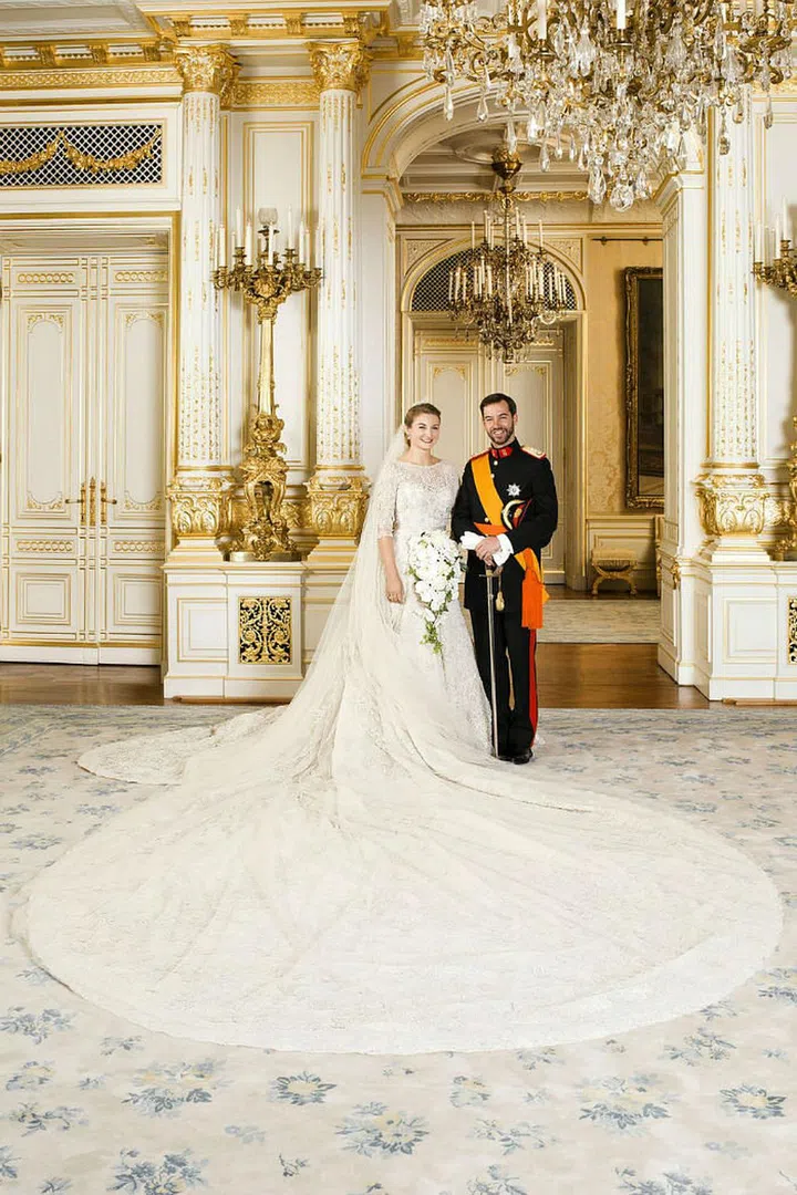 When asked if she believes in Prince Charming during an interview leading up to this couple's 2012 wedding, Stephanie Lannoy remarked, "Not only do I believe in it, I also think I found it. I remember the day I met Guillaume I told a friend–who by the way is going to be maid of honor at our wedding–I had found an exceptional man with whom I shared many things in common. I really did not think such a man could exist. So of course I believe in Prince Charming."

Photo: Getty