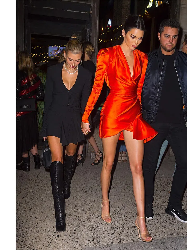 Kendall jenner orange thigh high boots hotsell