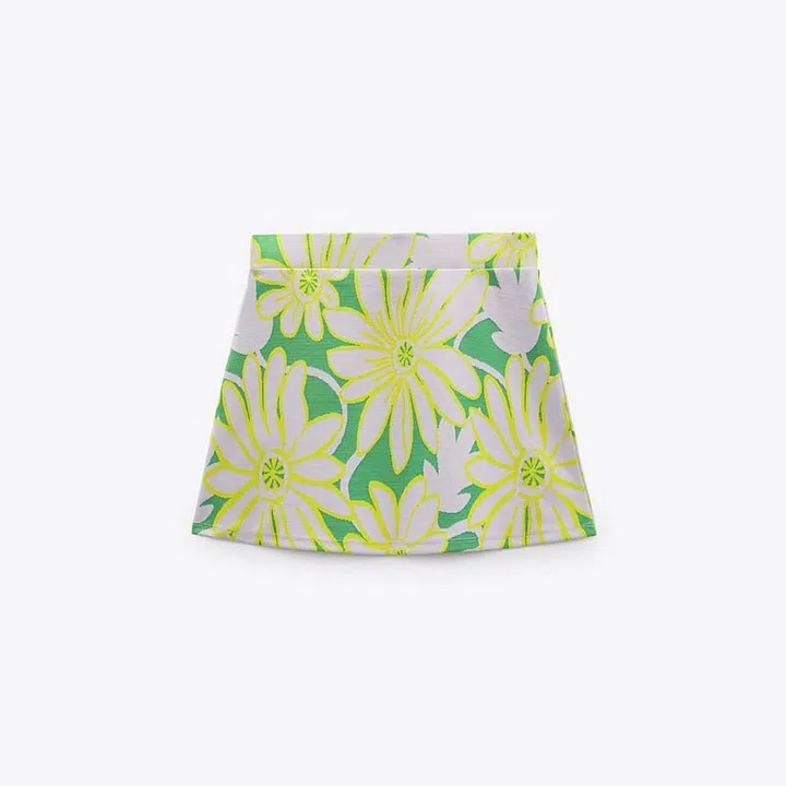 Short Floral Jacquard Skirt, $45.90, Zara
