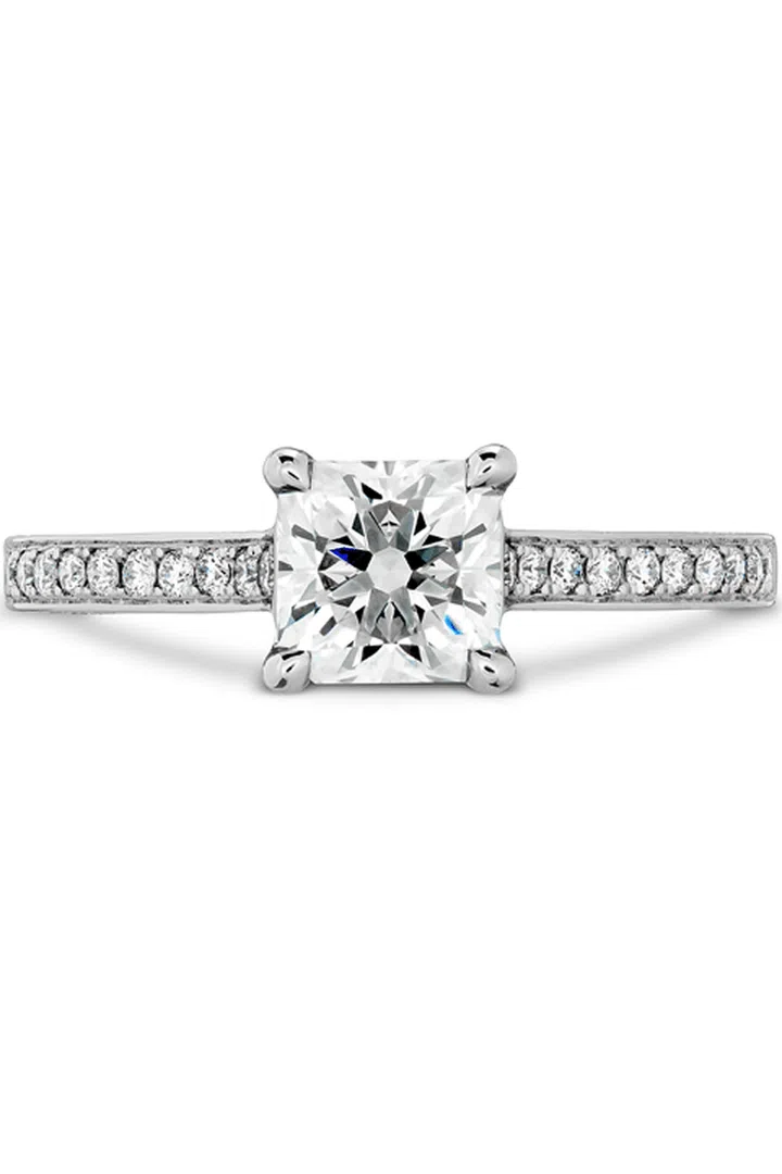 Your ring has: A pavé infinity band with a square diamond

You are: "You're relaxed, fun, and free-spirited—a boho bride," Sabatino says; you're all about delicate features, like a pretty, detailed band. Your lifestyle (and personal style) are led by what makes you feel untethered and of-the-moment.

Hearts on Fire Illustrious Dream Engagement Ring–Diamond Intensive Band, heartsonfire.com.

Photo: COURTESY OF HEARTS ON FIRE