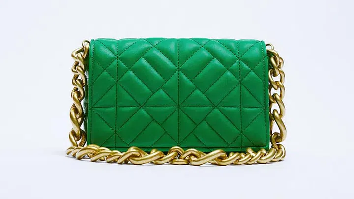 Quilted Shoulder Bag With Chain, S$55.90, Zara
