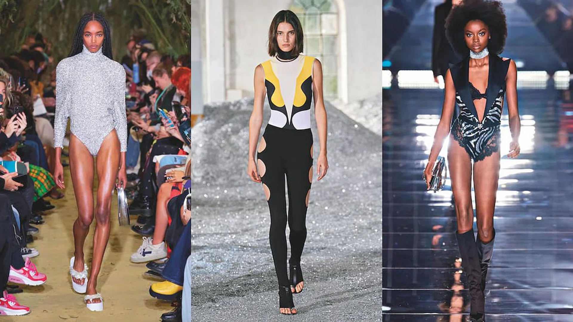 Photos (from left): Coperni, Burberry and Dolce&Gabbana