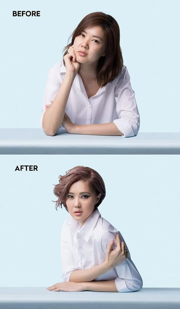 Designed by: Associate Salon Director of Chez Vous, Shawn Chia. Services: Cut; Chocolate Mauve Hair Colouring. Model: Annabel. (Photo: Chez Vous)