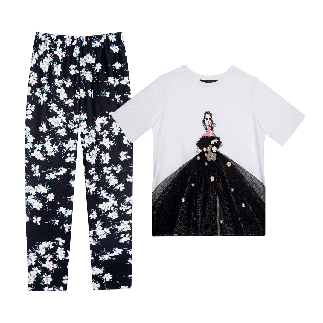 Pants, $401, Blue Les Copains; Top, $338, Blue Les Copains