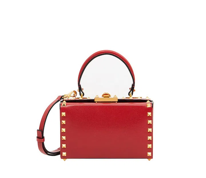 Valentino Garavani Rockstud Alcove Box bag with antique brass studs (Photo: Valentino) 
