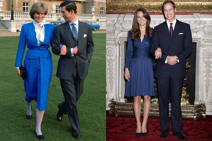Diana and Charles announce their engagement in February 1981; Kate and William announce their engagement in November 2010.