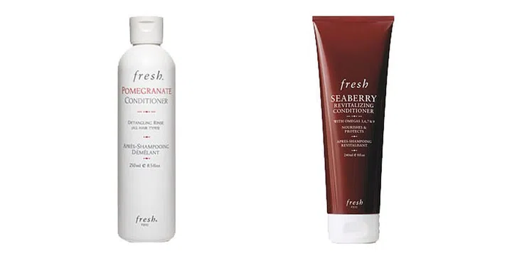 From left: Pomegranate Conditioner, Seaberry Revitalising Conditioner; both from FRESH. Photo: Courtesy of brands