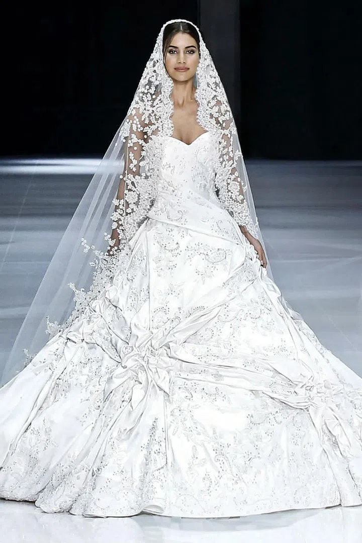 The bridal finale of Ralph &amp; Russo’s Spring 2018 Couture Collection, modeled by Camila Coelho. Photo: Courtesy of brand